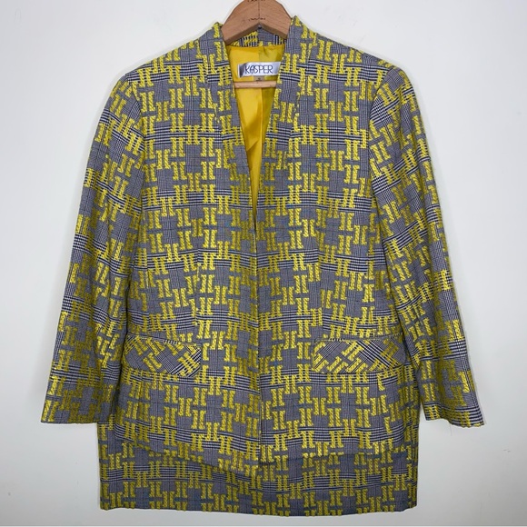 Kasper Dandelion Multi Size 10 Blazer & Size 14 NWT Skirt Suit Coordinated Set - Picture 1 of 15